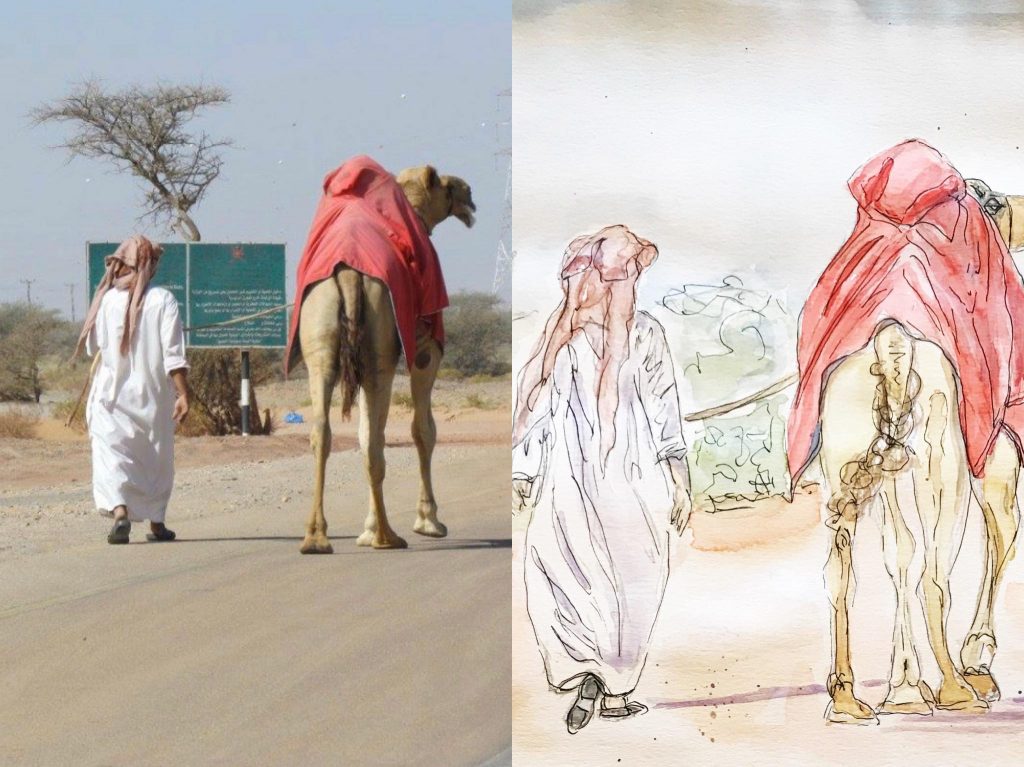 man with camel, Oman